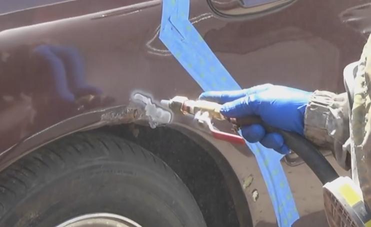 очистка кузова автомобиля от ржавчины пескоструем
